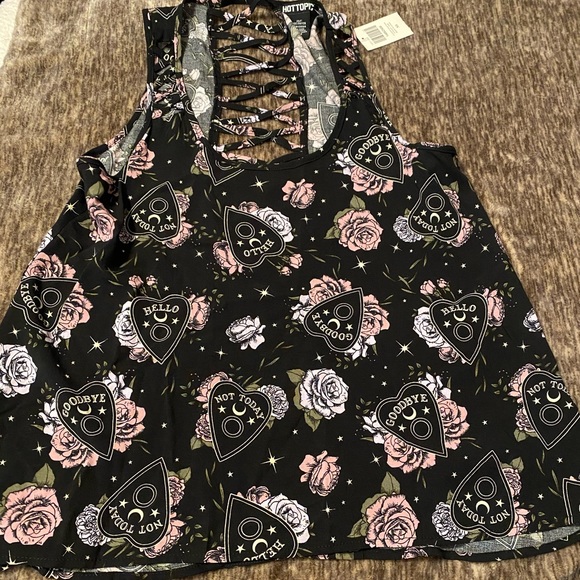 Floral‎ Planchette Strappy Back Girls Woven Tank Top Hot Topic Witchy Spooky - Picture 2 of 3